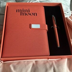 Coral Notebook and Pen Set